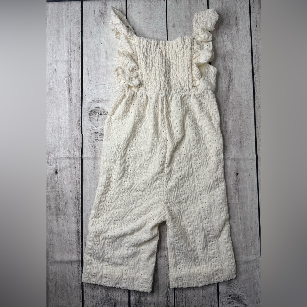 Toddler Girls Baby Ivory Boho Romper Jumpsuit One Piece Eyelet 2-3Y